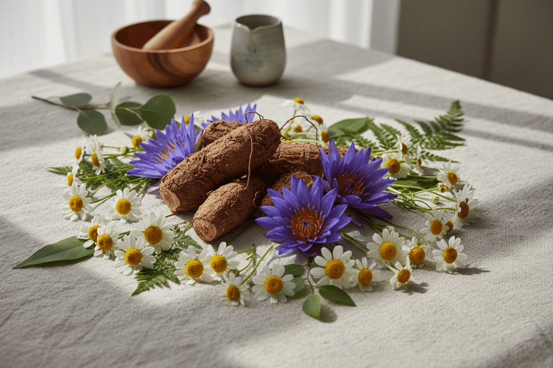 Calming Botanicals: How Herbs Like Kava, Chamomile & Blue Lotus Support Everyday Stress Relief