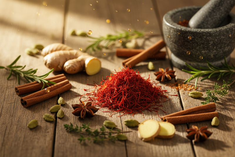 Saffron & Spice: How Warming Botanicals Support Digestion, Mood, and Circulation