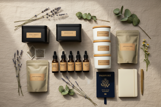 Travel Wellness Kit: Tea, Tinctures, and Powders for Life on the Go